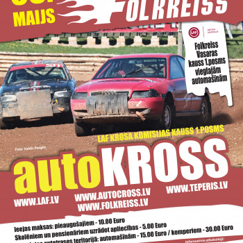 AUTOKROSS - Folkreiss Vasaras kauss 2026 1.posms un LAF Krosa komisijas kauss 1.posms 03.maijā.